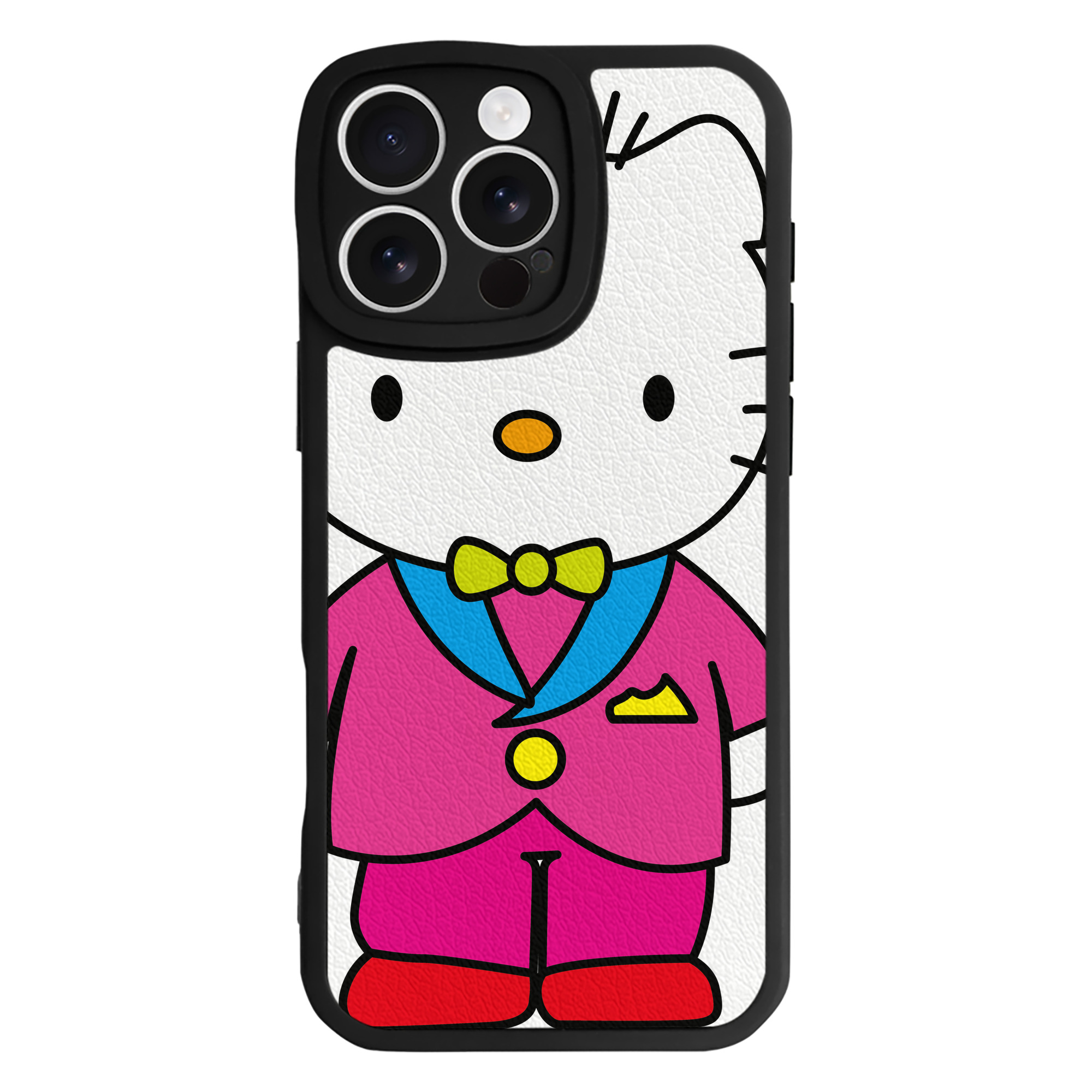 （画像用） Hello Kitty ハローキティ 【iPhone 16シリーズ対応】シリコンスマホケース（レザー調） 材質：シリコン